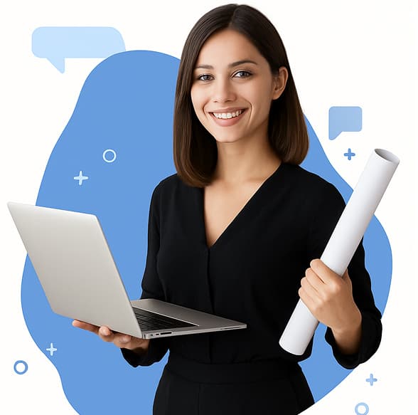 Personne avec laptop et documents